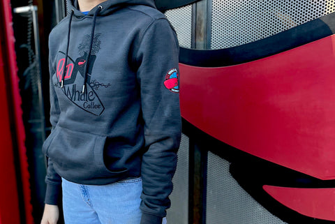 Red Whale Coffee SURFER Hooded Sweatshirt Charcoal
