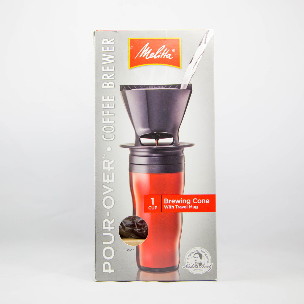 Melitta Travel Mug with a Pour Over Filter, Red Whale Coffee