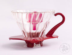 Hario Coffee Dripper-V60 Glass Single Cup Red